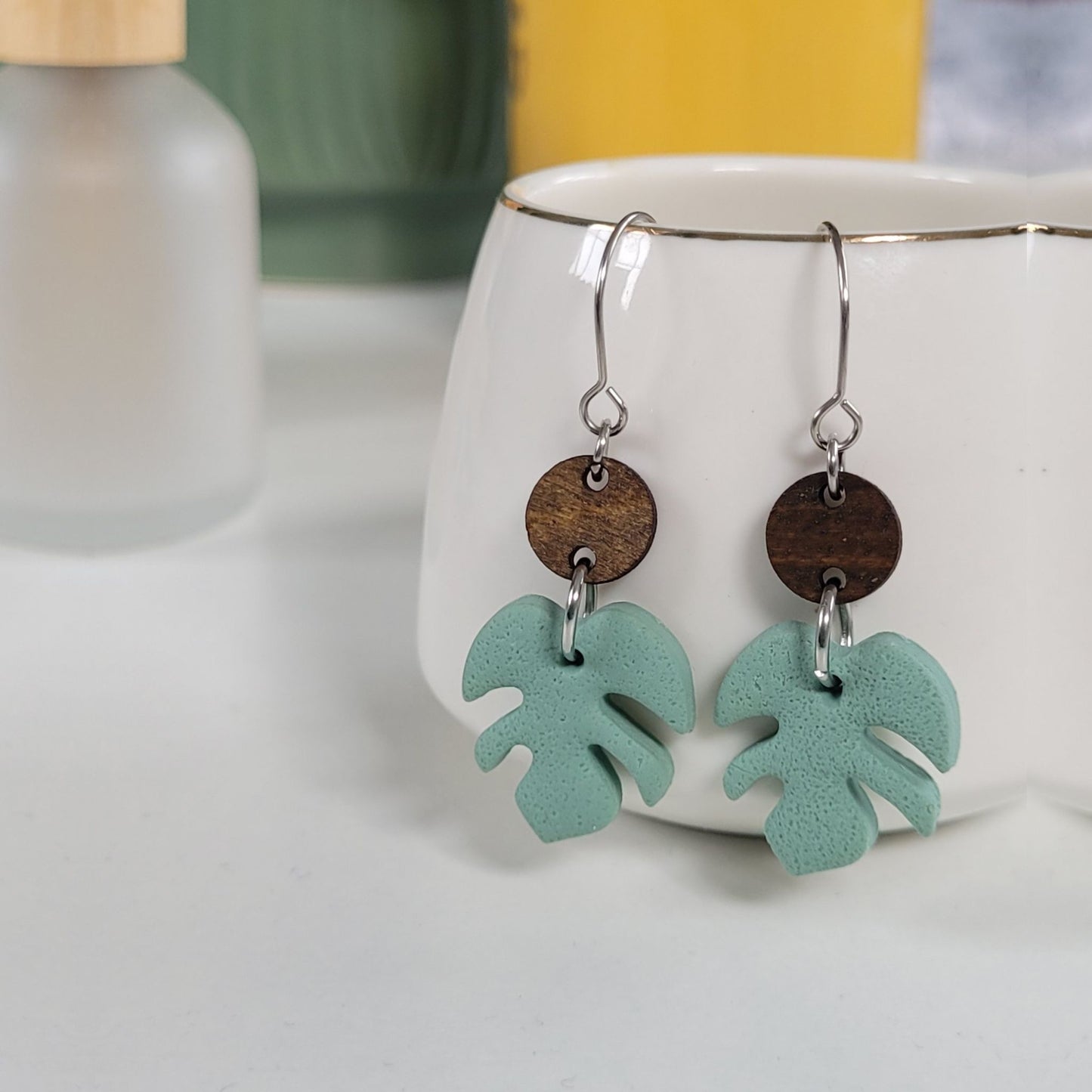 Lightweight Monstera Leaf Earrings