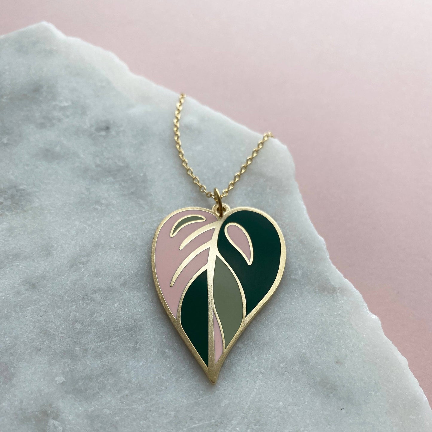 Pink Princess Philodendron Necklace