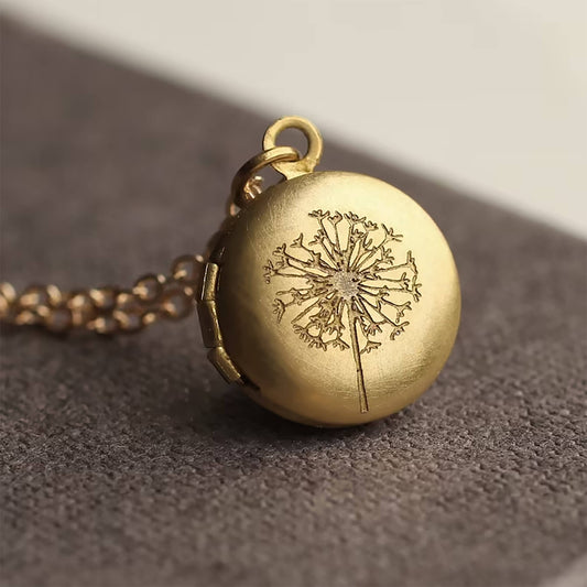 Dandelion Locket Necklace