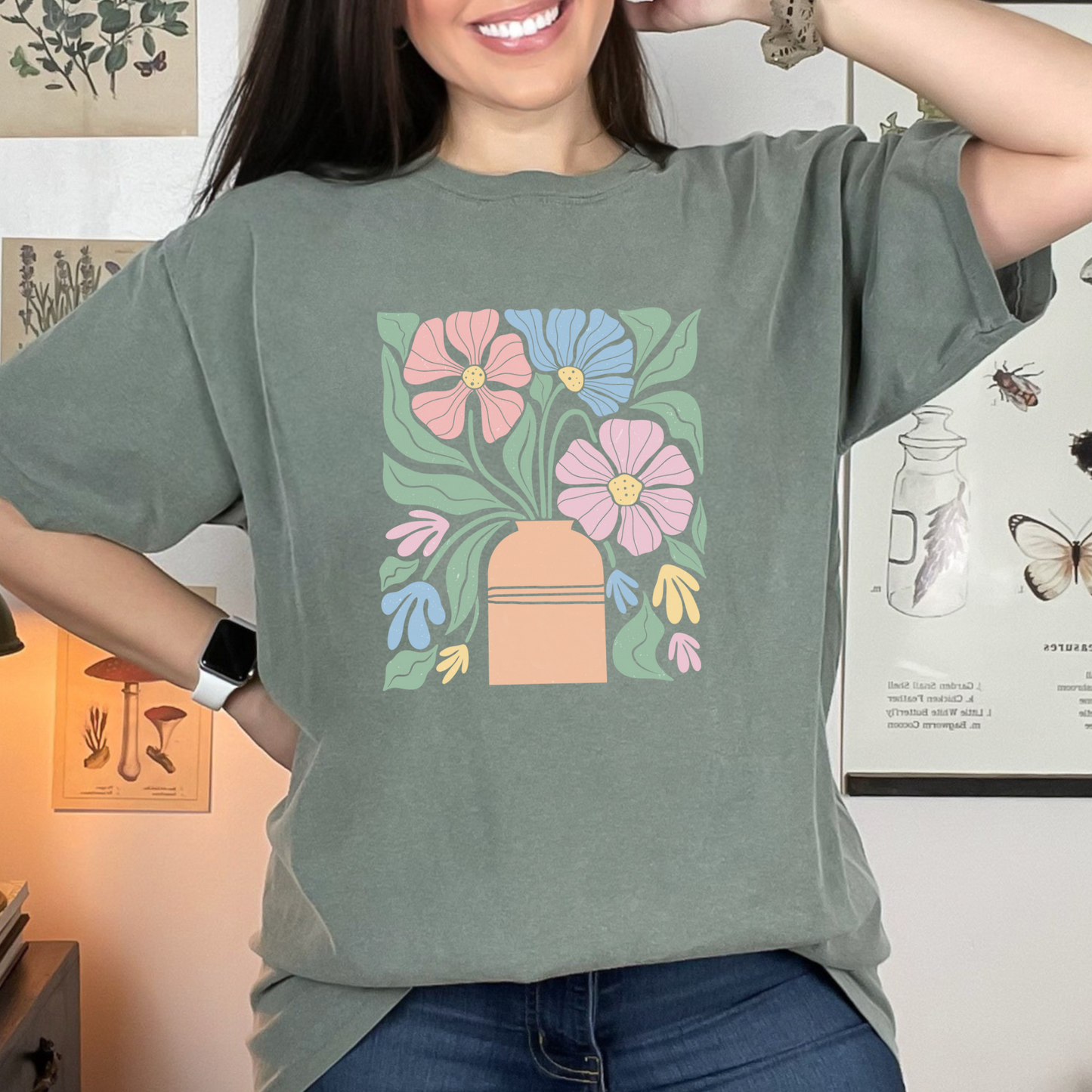 Abstract Vase of Flowers T-shirt