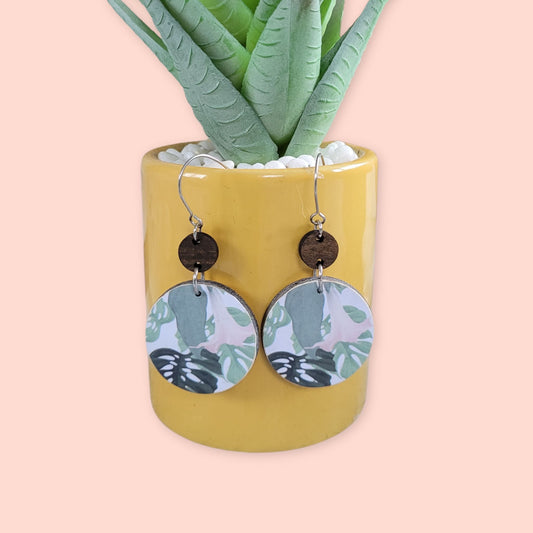 Monstera & Trumpet Leaf Earrings