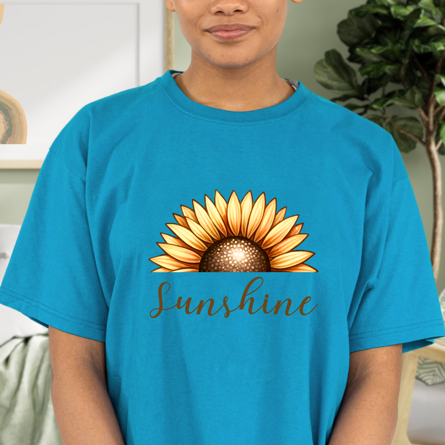 Sunshine Sunflower Floral Print T-shirt