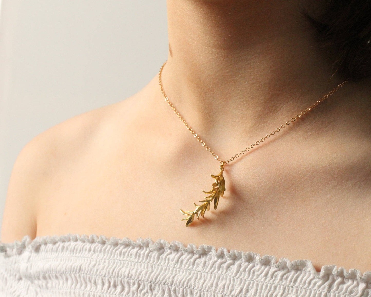 Rosemary Botanical Leaf Necklace