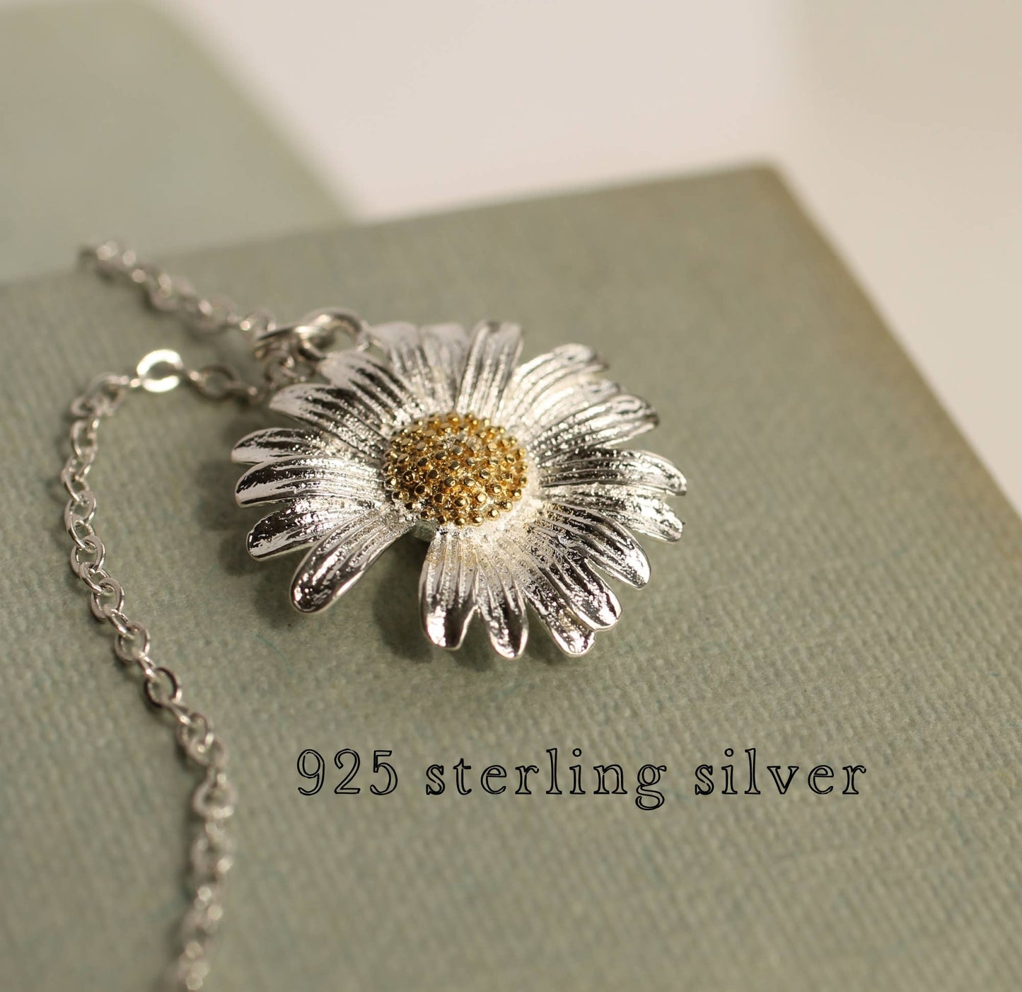 Sterling Silver Daisy Flower Necklace